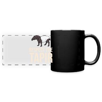 Tapir cheval bébé tapirus malais - Mug panoramique uni - noir - Devant