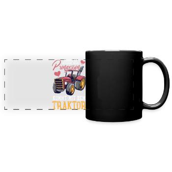 Traktor Trecker - Panorama-Tasse farbig - Schwarz - Vorne