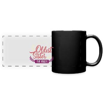 Siblings, siblings middle child, oldest - Full Colour Panoramic Mug - black - Front
