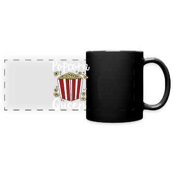 Popcorn - Panorama-Tasse farbig - Schwarz - Vorne