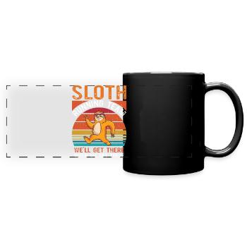 Équipe de paresseux en cours d'exécution jogging - Mug panoramique uni - noir - Devant