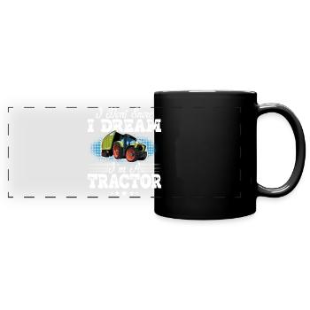 Tracteur ronflement disant drôle - Mug panoramique uni - noir - Devant