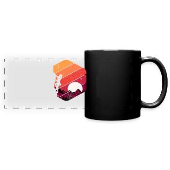 Rock Climbing Retro - Full Colour Panoramic Mug - black - Front