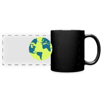 erde, planet, earth day, klimawandel, umwelt - Panorama-Tasse farbig - Schwarz - Vorne