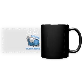 Putzmann Putzfrau Gebäudereiniger Putz Maschine - Panorama-Tasse farbig - Schwarz - Vorne