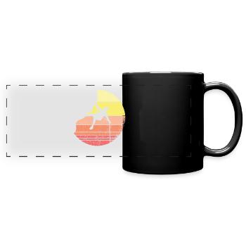 Rock Climbing in Vintage Retro Boulder Climber - Full Colour Panoramic Mug - black - Front