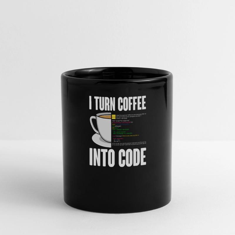 Funny Computer Coffee Programmer Design Full Colour Panoramic Mug
