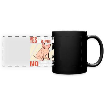 Pig pig pigs smell scented - Full Colour Panoramic Mug - black - Front