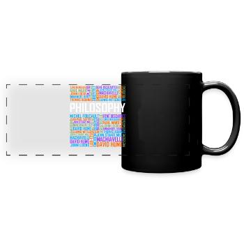 Philosophie - Worte - Panorama-Tasse farbig - Schwarz - Vorne