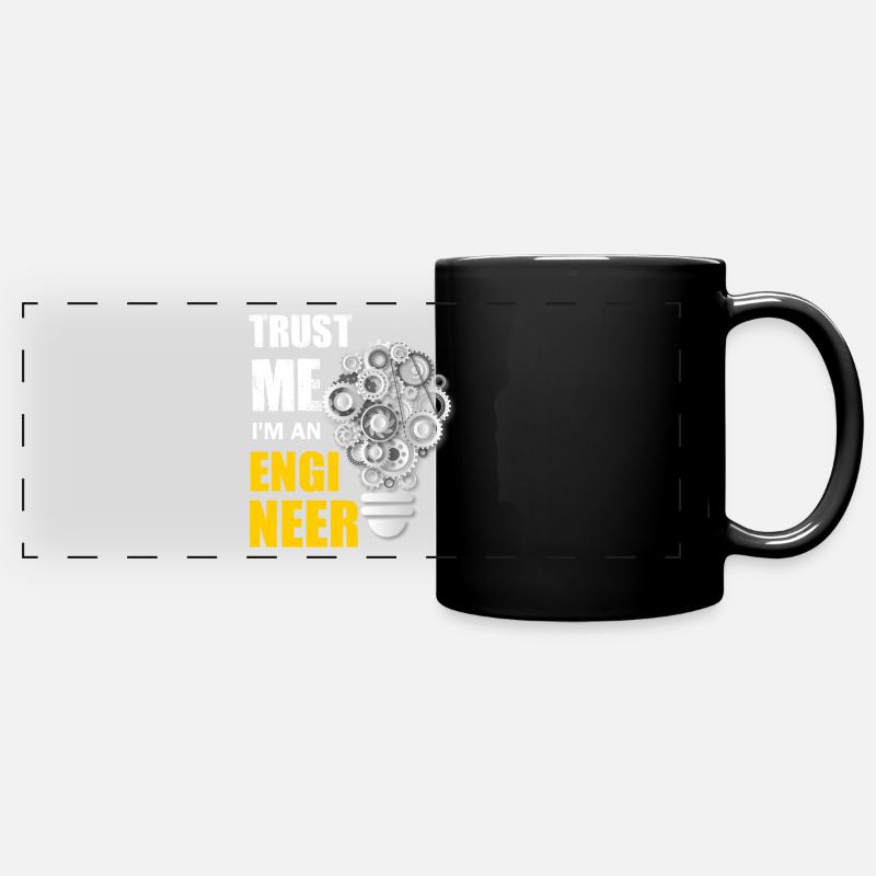 Trust me I ́m an engineer, engineer and mechanic - Full Colour Panoramic Mug - black