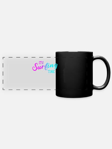Surfing - Panorama-Tasse farbig - Schwarz