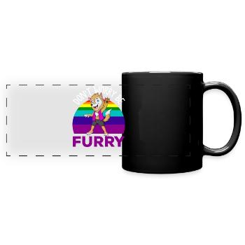 Furry, animaux à fourrure, chiens, - Mug panoramique uni - noir - Devant