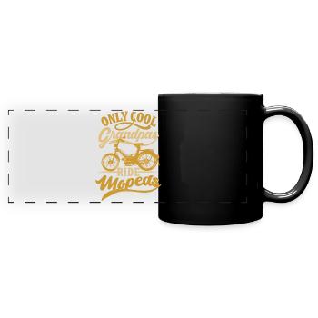 Cool Grandpas Ride Mopeds Moped Grandpa Moped Mokick - Full Colour Panoramic Mug - black - Front