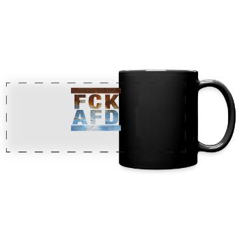 Contre les nazis - FCK AFD - Contre la droite - Mug panoramique uni - noir - Devant
