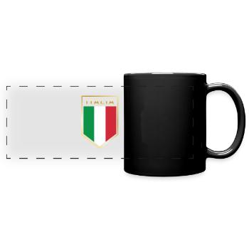 Italia design Fier bouclier du drapeau italien italien - Mug panoramique uni - noir - Devant