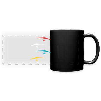 Drachenflieger Hängegleiter Deltasegler Flugsport - Panorama-Tasse farbig - Schwarz - Vorne