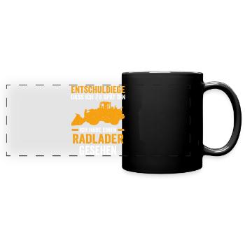 Tiefbau Radladern Radladerfahrer Radlader - Panorama-Tasse farbig - Schwarz - Vorne