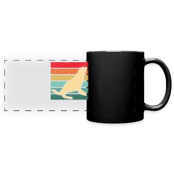 Phoque - Mug panoramique uni - noir - Devant