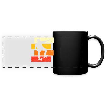 Skate Retro - Panorama-Tasse farbig - Schwarz - Vorne