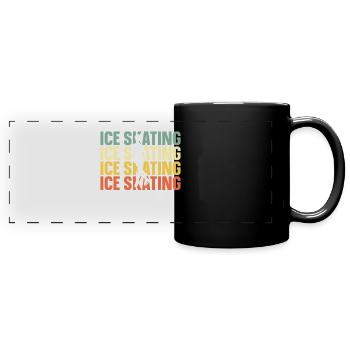 Eislaufen Eisläufer Eisschnelllauf Wintersport - Panorama-Tasse farbig - Schwarz - Vorne