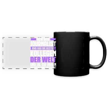 Journalist Journalismus Reporter Zeitung - Panorama-Tasse farbig - Schwarz - Vorne