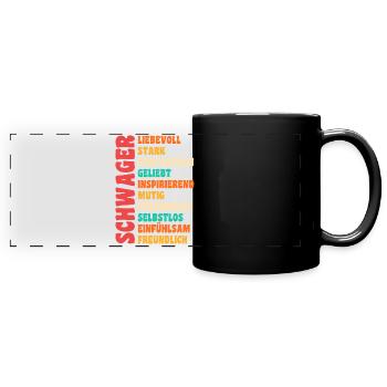 Schwager - Panorama-Tasse farbig - Schwarz - Vorne