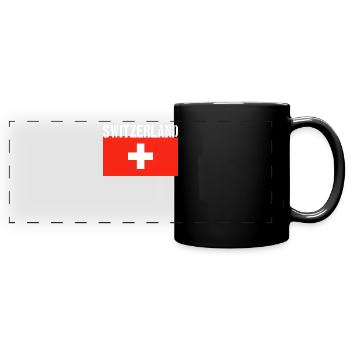 Drapeau de la Suisse - Mug panoramique uni - noir - Devant