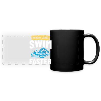 Schwimmen Trainer Pool Schwimmer Lektion - Panorama-Tasse farbig - Schwarz - Vorne