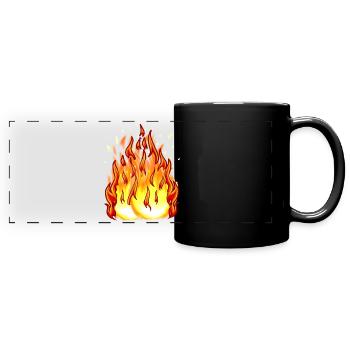 Fire Flame Fireball Inferno Burn Fire - Full Colour Panoramic Mug - black - Front