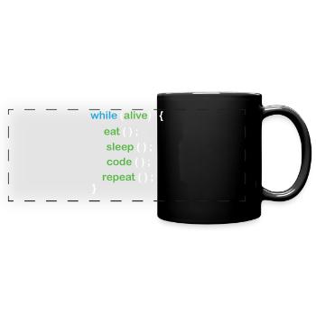 Python Coding Software Developer - Panorama-Tasse farbig - Schwarz - Vorne