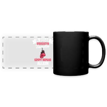 Krebs Kämpfer - Panorama-Tasse farbig - Schwarz - Vorne