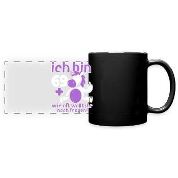 70. Geburtstag 70 Jahre Alt - Panorama-Tasse farbig - Schwarz - Vorne