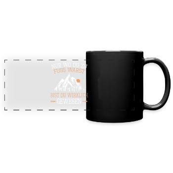 Wandern Fuss Warst Gewesen Wanderweg Naturliebe - Panorama-Tasse farbig - Schwarz - Vorne