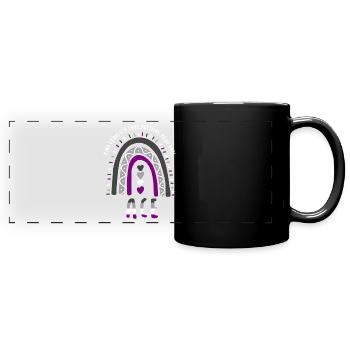 Ace Pride Boho Regenbogen - Panorama-Tasse farbig - Schwarz - Vorne