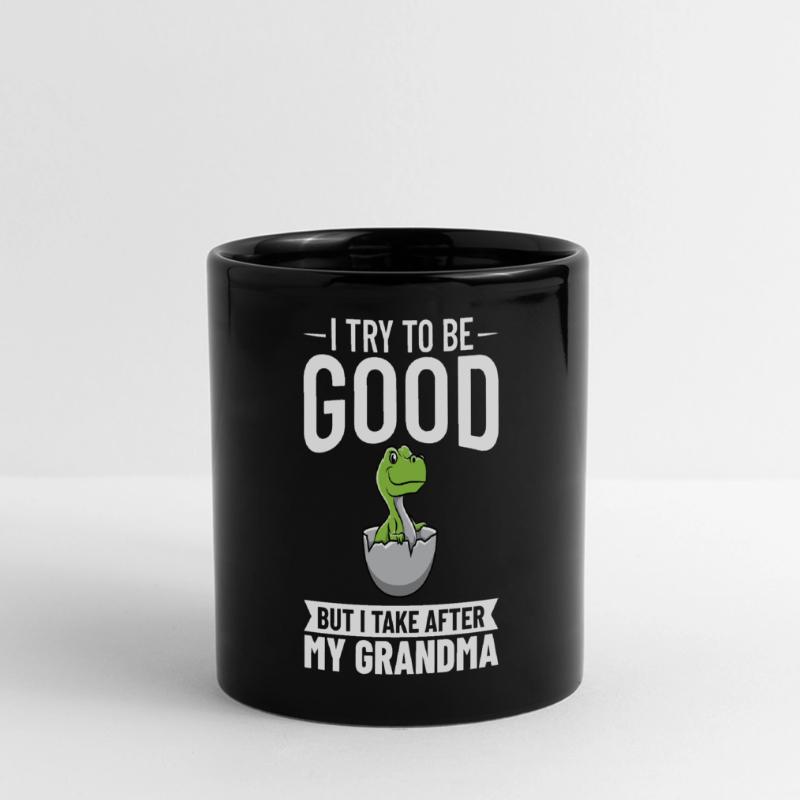 Dinosaurier Oma Saurus Omasaurus Großmutter Panorama-Tasse farbig