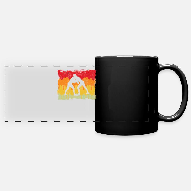 Wrestling Retro - Full Colour Panoramic Mug - black