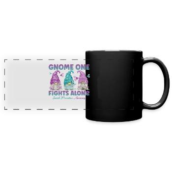 Gnome One lutte contre la prévention du suicide - Mug panoramique uni - noir - Devant