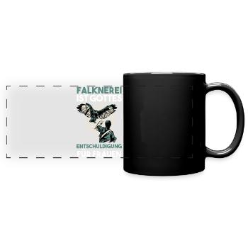 Falkner Falken Falknerei - Panorama-Tasse farbig - Schwarz - Vorne