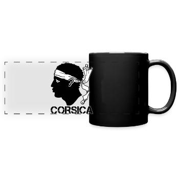 Corsica Drapeau Tête de Maure - Mug panoramique uni - noir - Devant