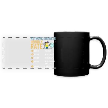 Netzwerkingenieur Network Engineer Computer - Panorama-Tasse farbig - Schwarz - Vorne