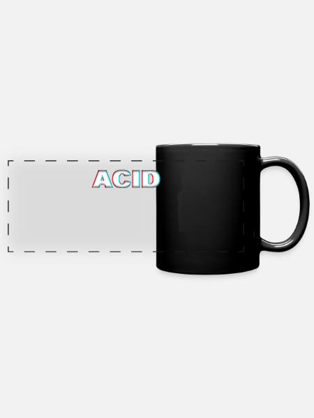 Techno Acid - Panorama-Tasse farbig - Schwarz