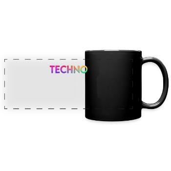 Techno - Mug panoramique uni - noir - Devant