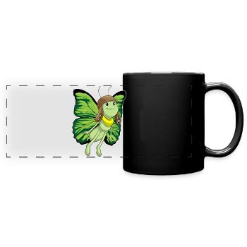 Butterfly Pilot Pilot Cap - Full Colour Panoramic Mug - black - Front