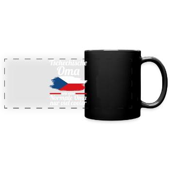 Tschechin Tschechische Oma Tschechien - Panorama-Tasse farbig - Schwarz - Vorne