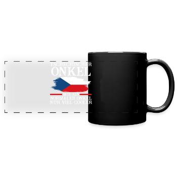 Tscheche Onkel Tschechien - Panorama-Tasse farbig - Schwarz - Vorne