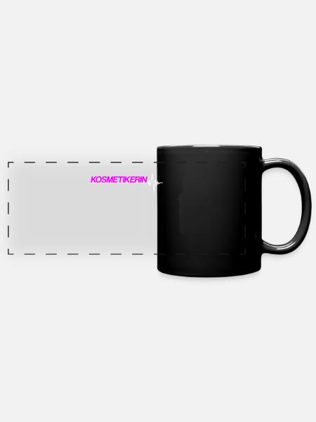 Kosmetikerin - Panorama-Tasse farbig - Schwarz