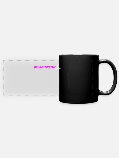 Kosmetikerin - Panorama-Tasse farbig - Schwarz