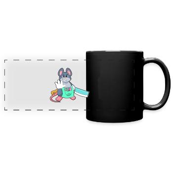 Mouse Hairdresser Razor - Full Colour Panoramic Mug - black - Front