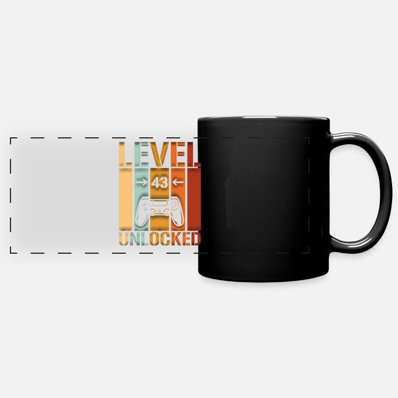 43ème anniversaire Niveau 43 débloqué - Mug panoramique uni - noir