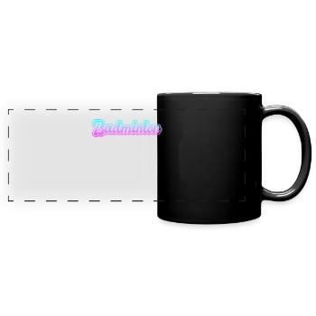 badminton - Mug panoramique uni - noir - Devant